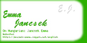 emma jancsek business card